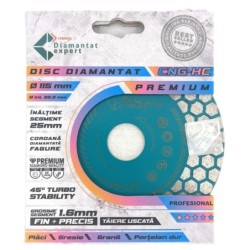 Disc DiamantatExpert pt. taiere si slefuire - Gresie si Placi dure 115x22.23 (mm) Premium - DXDY.CNG-HC.115