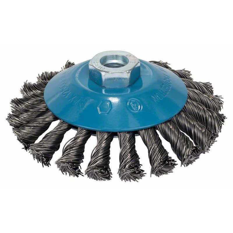 Bosch Perie conica, sarma cu noduri 115 otel, 115mm, 0.5mm, M14