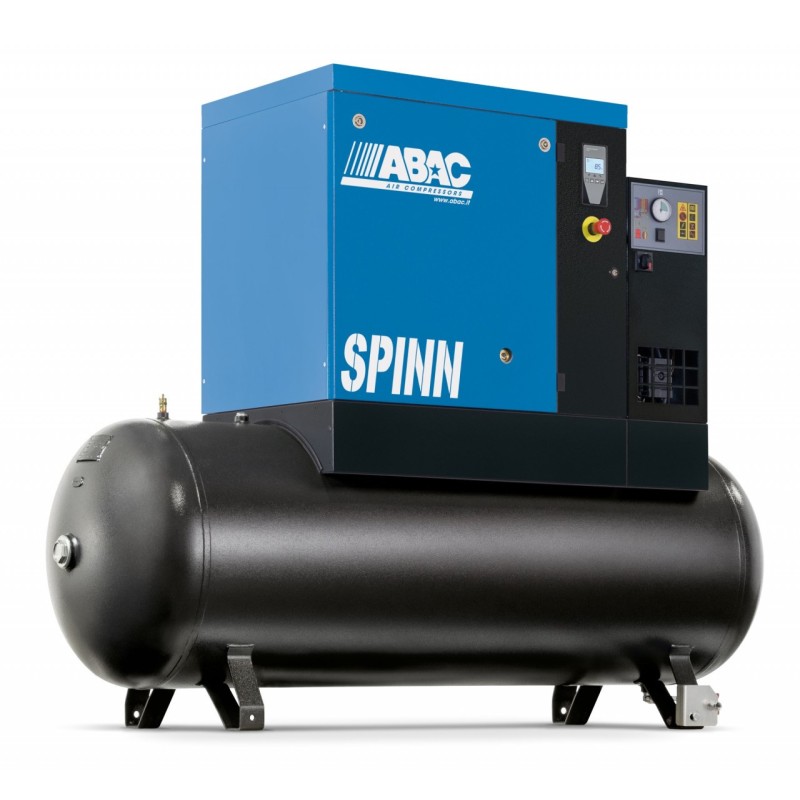 Compresor de aer profesional cu surub, cu uscator - 2.2 kW, 230V - 294 L/min, 10 bari - Rezervor 200 Litri - ABAC-SPINN-2.2E-200