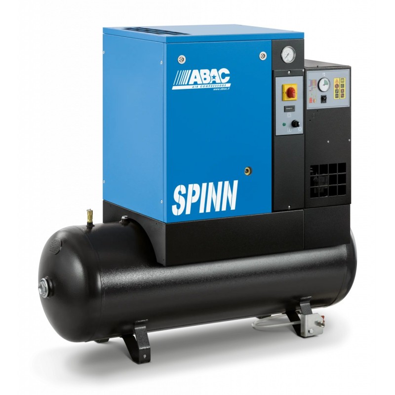 Compresor de aer profesional cu surub, cu uscator - 3 kW, 366 L/min, 10 bari - Rezervor 270 Litri - ABAC-SPINN3E-10-400/50K-270-