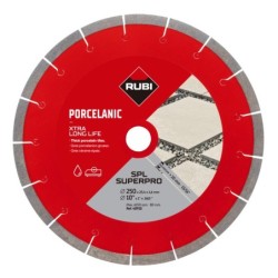 Disc diamantat pt. Ceramica dura, portelan gros >2cm pt. terase, 250x25.4 (mm), SPL 250 EXT SuperPro - RUBI-40910