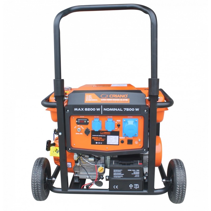 Generator de curent 8.2 kW SuperHIBRID (GPL + Gaz Natural + Benzina) cu posibilitate de Automatizare - CRIANO - CNO-NRG-10000-G-