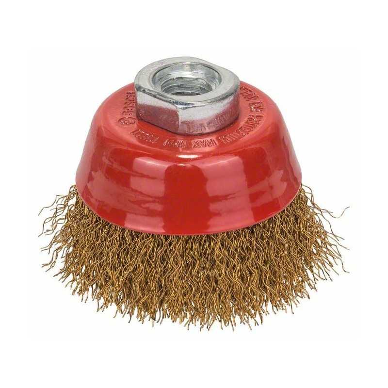 Bosch Perie-oala de sarma ondulata 70 cu invelis din alama 70mm, 0,3mm, M14