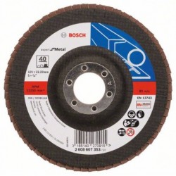 Bosch Disc de slefuire evantai X551, Expert for Metal D125mm G40, cu degajare