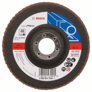 Bosch Disc de slefuire evantai X551, Expert for Metal D125mm G40, cu degajare