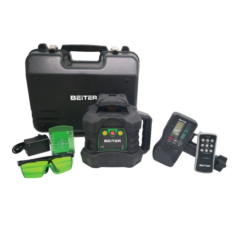 SET Nivela Laser Verde Rotativa GR3603 cu Receptor, Acumulator si Telecomanda - Beiter-GR3603