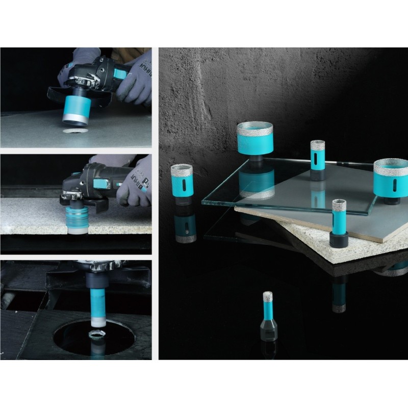 Carota diamantata pt. gresie portelanata & piatra - diam. 65mm PREMIUM - BIHUI-DBDB65