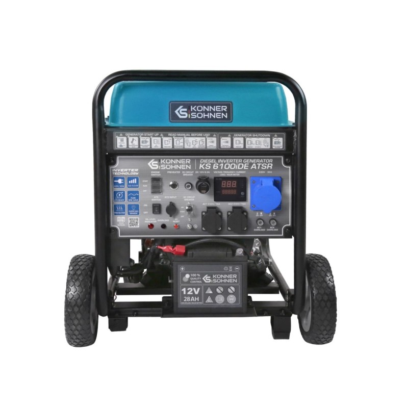 Generator de curent 5.5 kW inverter - DIESEL - Konner & Sohnen - KS-6100i-DЕ-ATSR