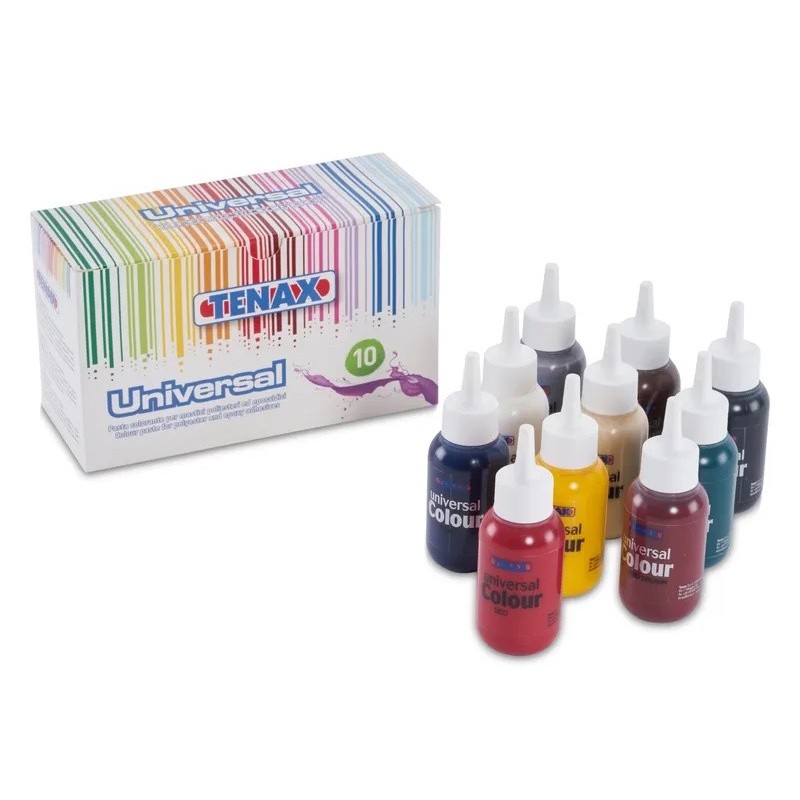 SET 10 bucati - Paste de colorare Tenax, pt. adeziv universal - tub 75ml x 10 buc.
