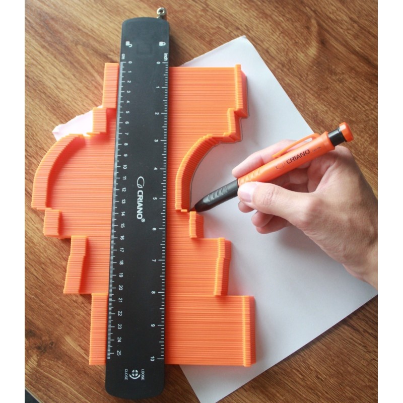 Sablon Profesional cu mecanism interior din aluminiu, pentru copiere forme, lung. 250mm - CNO-COPYCAT