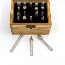 Set de 20 freze diamantate pt. Piatra cu coada 6x45(mm) - DXDY.SCUL.20