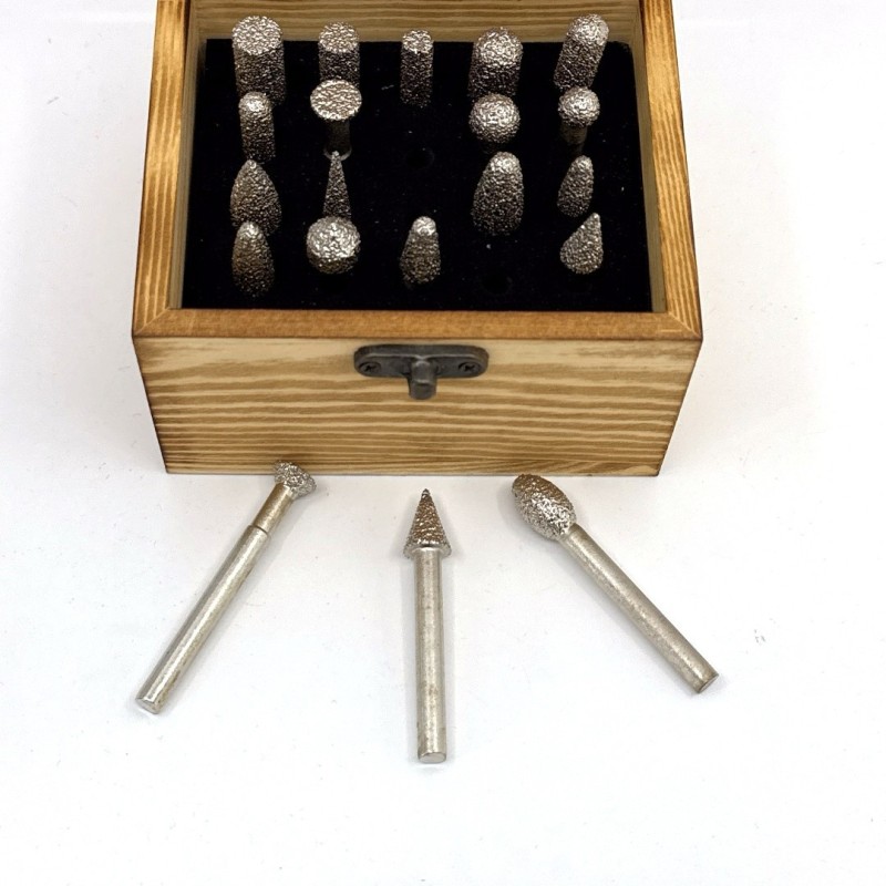 Set de 20 freze diamantate pt. Piatra cu coada 6x45(mm) - DXDY.SCUL.20