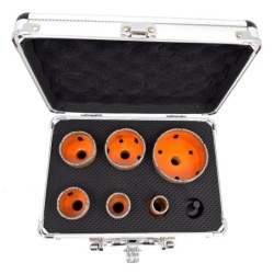 Set carote diamantate pt. gresie portelanata & piatra - diam. 20, 28, 35, 43, 50, 68 mm - 3DTECH - Super PREMIUM - DXDY.NEODRILL