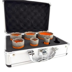 Set carote diamantate pt. gresie portelanata & piatra - diam. 20, 28, 35, 43, 50, 68 mm - 3DTECH - Super PREMIUM - DXDY.NEODRILL Set carote diamantate pt. gresie portelanata & piatra - diam. 20, 28, 35, 43, 50, 68 mm - 3DTECH - Super PREMIUM - DXDY.NEODRILL