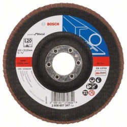 Bosch Disc de slefuire evantai X551, Expert for Metal D125mm G120, cu degajare