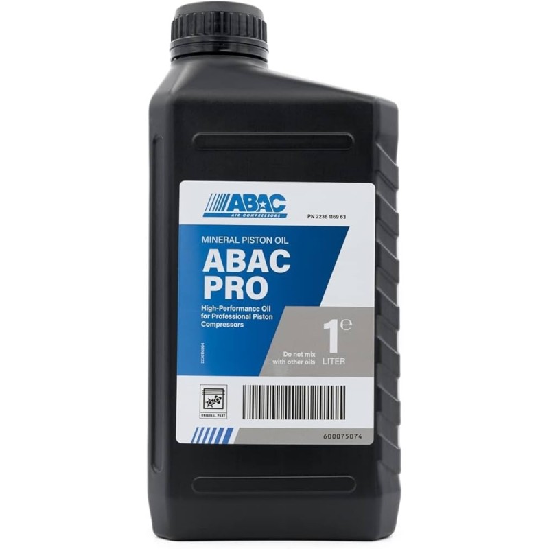 Ulei pentru compresoare cu piston ABAC PRO, flacon 1 litru - ABAC-2236116963 Ulei pentru compresoare cu piston ABAC PRO, flacon 1 litru - ABAC-2236116963