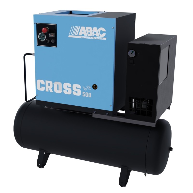 Compresor de aer profesional cu surub, cu uscator - 4 kW, 500 L/min, 10 bari - Rezervor 200 Litri - ABAC-CROSS-IVR-500E-10-400/5