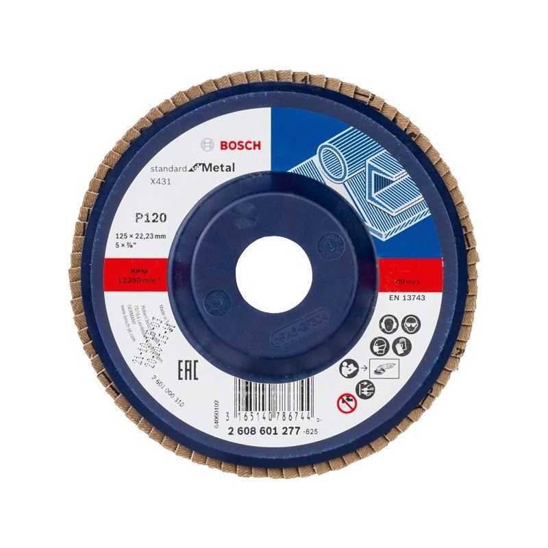 Bosch Disc de slefuire evantai X431, Standard for Metal 125mm, 22,23mm, 120