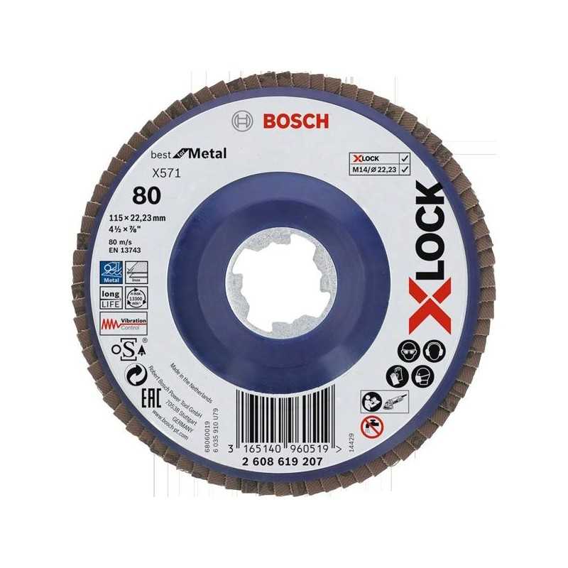 Bosch Disc evantai X-Lock, 115mm, G80