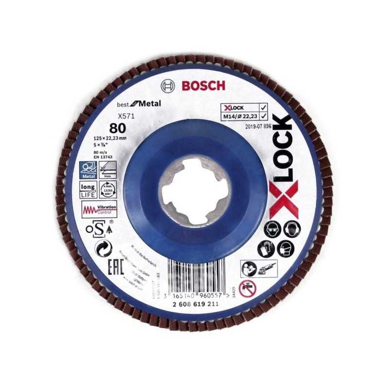 Bosch Discuri de slefuire evantai X-LOCK, versiunea dreapta, placa din plastic, D125