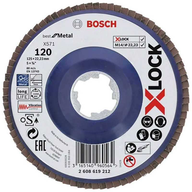 Bosch Discuri de slefuire evantai X-LOCK, versiunea dreapta, placa din plastic, D125, G120