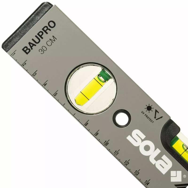 Nivela cu bula ( Boloboc ) cu profil tubular aluminiu BAUPRO 30 cm - Sola-69060301