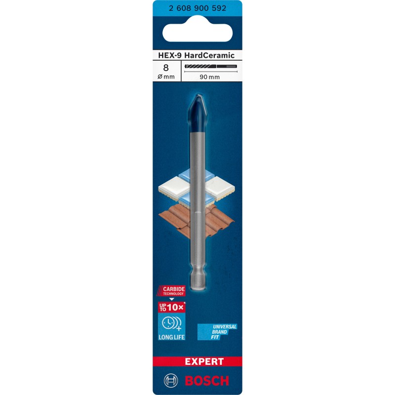 Bosch Burghiu Expert Hex-9 HardCeramic, 8x90mm