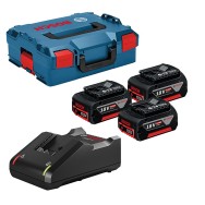 Bosch Set 3 acumulatori Li-Ion, 18V, 5Ah + Incarcator 4Ah + L-Boxx