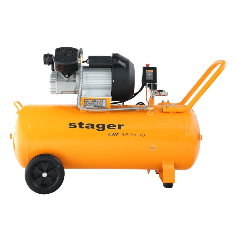 Stager Air 36D100 compresor aer, 100L, 10bar, 356L/min, monofazat, angrenare directa