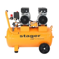 Stager Air 27DS50 compresor aer, 50L, 8bar, 270L/min, monofazat, angrenare directa, silentios