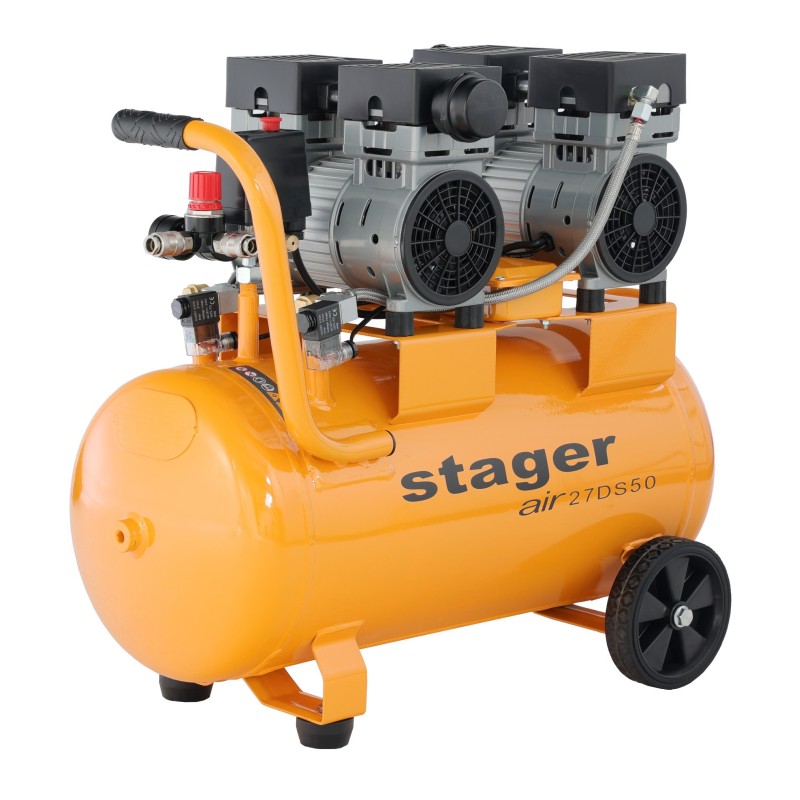Stager Air 27DS50 compresor aer, 50L, 8bar, 270L/min, monofazat, angrenare directa, silentios