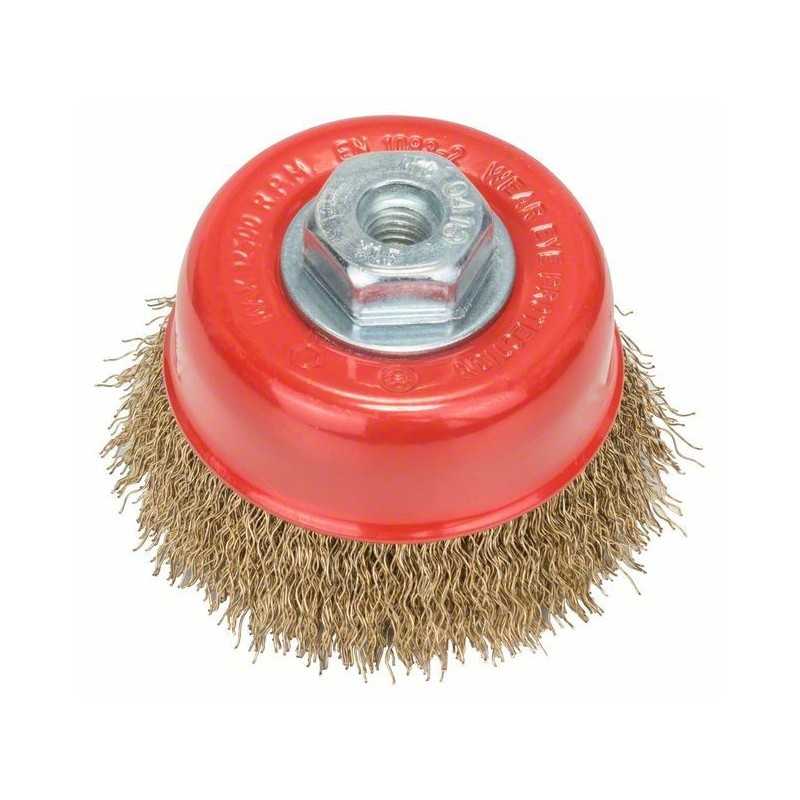 Bosch Perie-oala de sarma ondulata 75 cu invelis din alama 75mm, 0.3mm, M10
