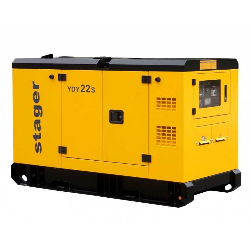 Stager YDY22S Generator insonorizat 22kVA, 87A, 1500rpm, monofazat, diesel