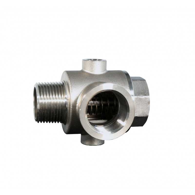 ProGARDEN Racord hidrofor cu supapa de sens, 5 cai, FE1"xFI1"xFI1"xFI1/4"xFI1/4", inox