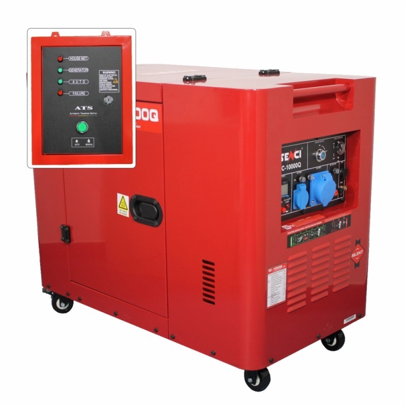 RS Generator insonorizat SENCI SC10000Q ATS putere maxima 8 kW 230V motor Diesel ATS inclus
