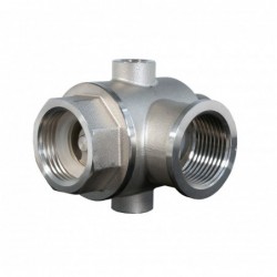 ProGARDEN Racord hidrofor cu supapa de sens, 5 cai, FE1"xFI1"xFI1"xFI1/4"xFI1/4", inox