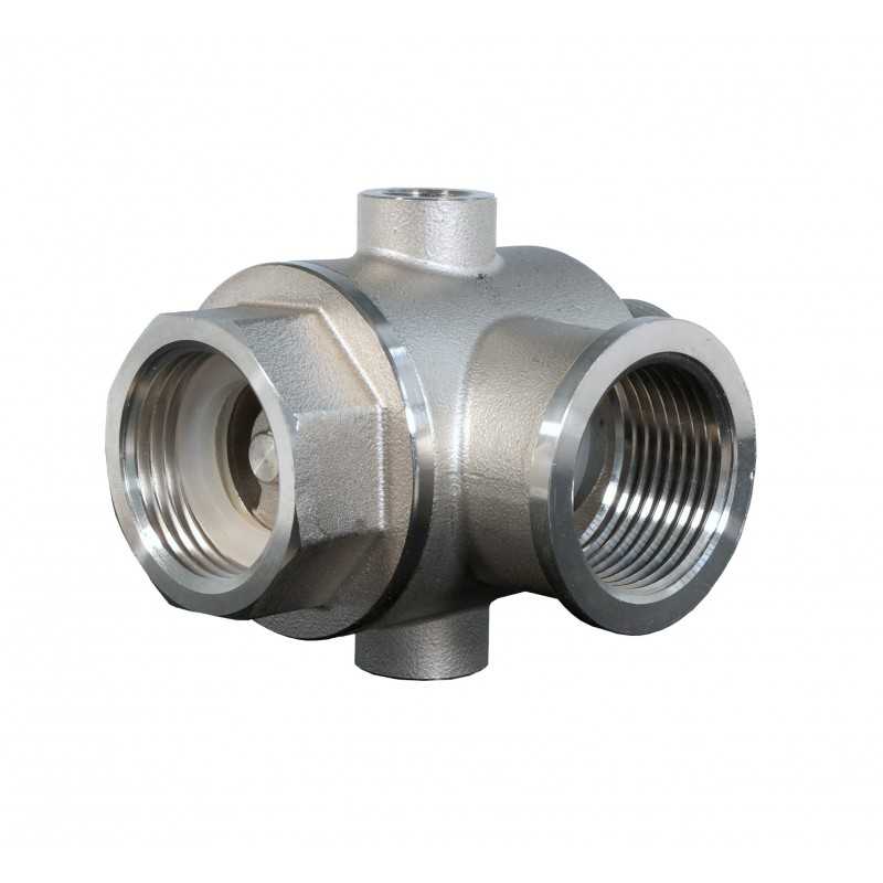 ProGARDEN Racord hidrofor cu supapa de sens, 5 cai, FE1"xFI1"xFI1"xFI1/4"xFI1/4", inox