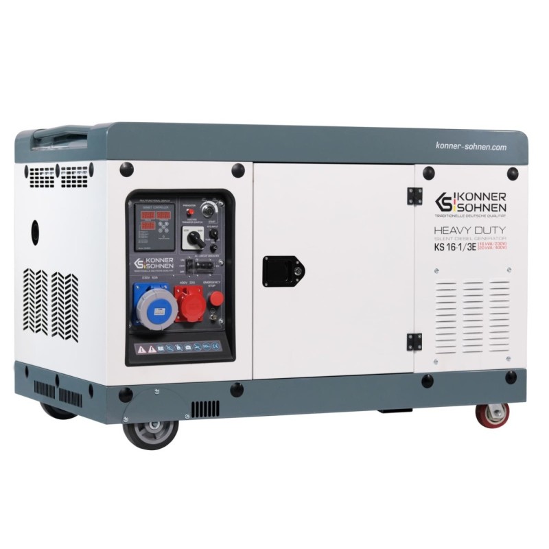 Generator de curent 20 kVA diesel - Heavy Duty - insonorizat - Konner & Sohnen - KS-16-1/3E-ATSR-Silent