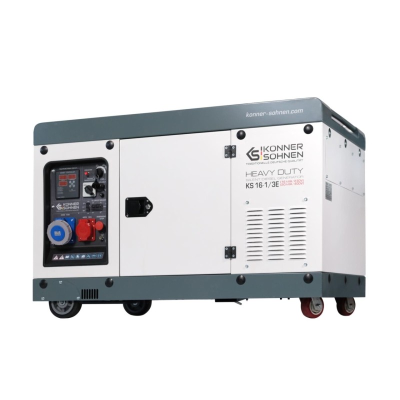 Generator de curent 20 kVA diesel - Heavy Duty - insonorizat - Konner & Sohnen - KS-16-1/3E-ATSR-Silent