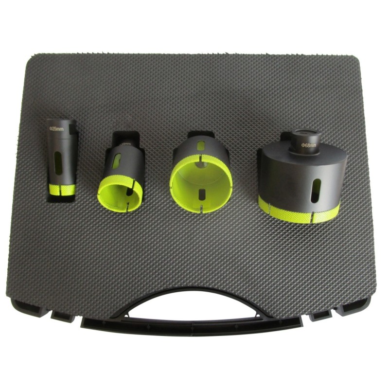 Set 4 carote diamantate pt. gresie portelanata & piatra - diam. 25, 35, 50, 68 (mm) - Super Premium - DXDH.80406.Satz4.25-68