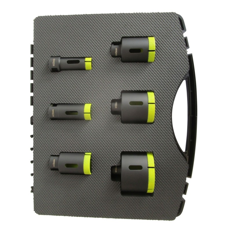 Set 4 carote diamantate pt. gresie portelanata & piatra - diam. 20, 25, 35, 40, 50, 68 (mm) - Super Premium - DXDH.80406.Satz6.2