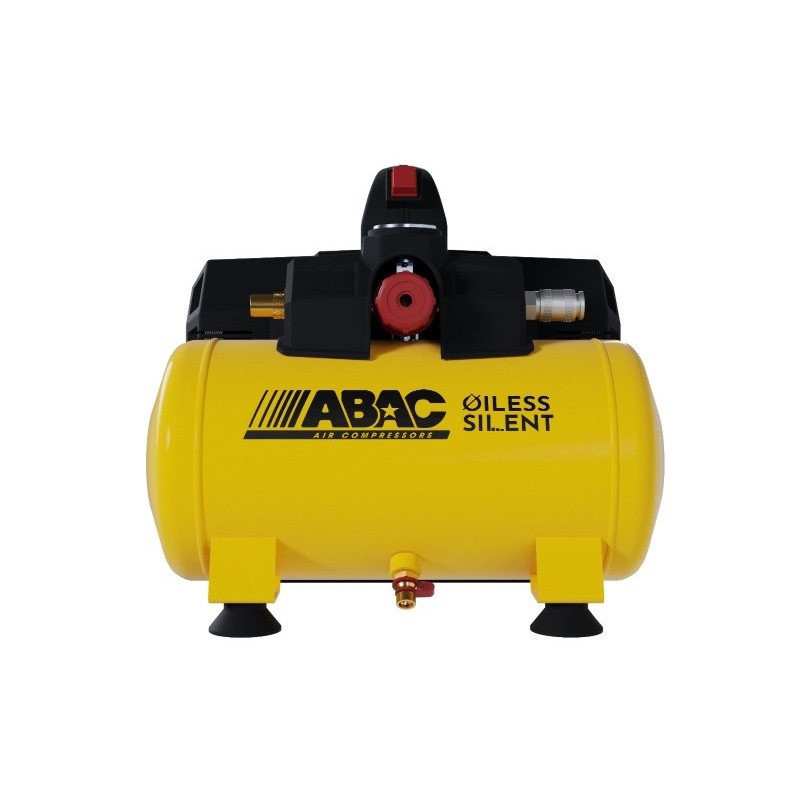 Compresor de aer cu piston fara ulei, silentios - 0.55 kW, 110 L/min, 8 bari - Rezervor 6 Litri - ABAC-START-XT-SIL-07