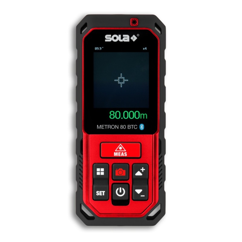 Telemetru cu laser roșu & Bluetooth/Camera - 80m, METRON 80 BTC - Sola-71029101