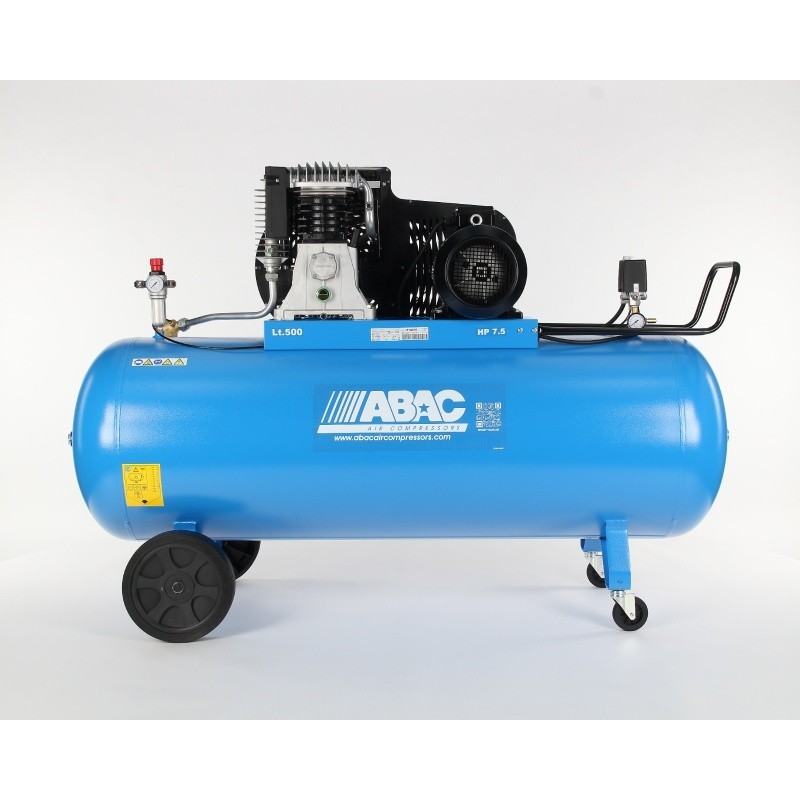 Compresor de aer cu piston - 5.5 kW, 827 L/min, 11 bari - Rezervor 500 Litri - ABAC-PRO-B6000-500-CT7.5-V400-CE