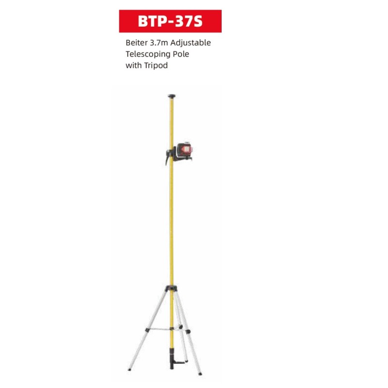 Mira/stadie cu trepied telescopic reglabil, max. 3.7m - Beiter BTP-37S