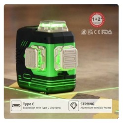 Nivela Laser Verde 3D - 360°, cu autonivelare - Beiter BART-3DG PRO