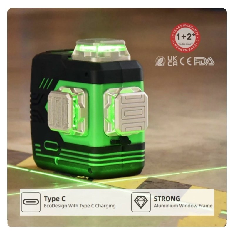 Nivela Laser Verde 3D - 360°, cu autonivelare - Beiter BART-3DG PRO