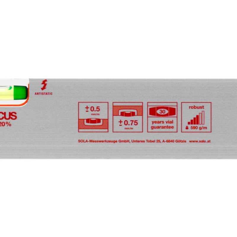 Nivelă cu bula ( Boloboc ) cu profil aluminiu, 80cm AZB 80 - Sola-01011101