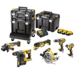 DEWALT Kit 6 scule 18V Ciocan rotopercutor Li-ion, brushless, 2.1 J (DCH273N) + Surubelnita cu impact Li-Ion, 205 Nm, brushless