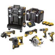 DEWALT Kit 6 scule 18V Ciocan rotopercutor Li-ion, brushless, 2.1 J (DCH273N) + Surubelnita cu impact Li-Ion, 205 Nm, brushless